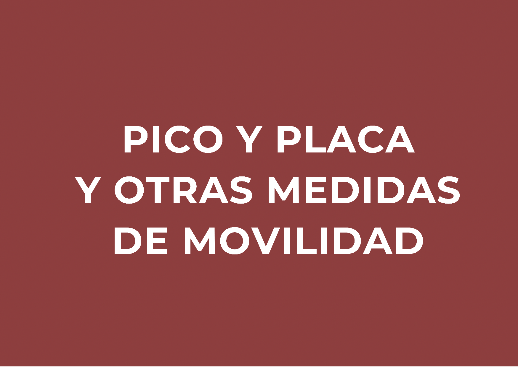 Pico y placa y otras medidas de movilidad