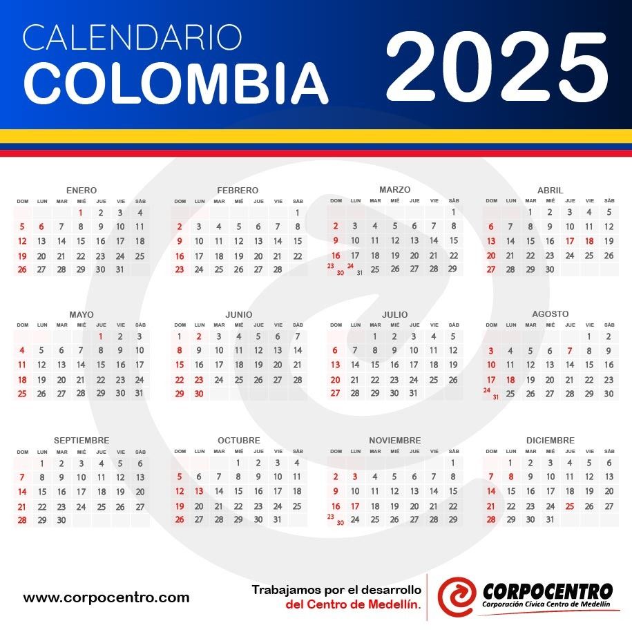 Calendario 2025 Colombia