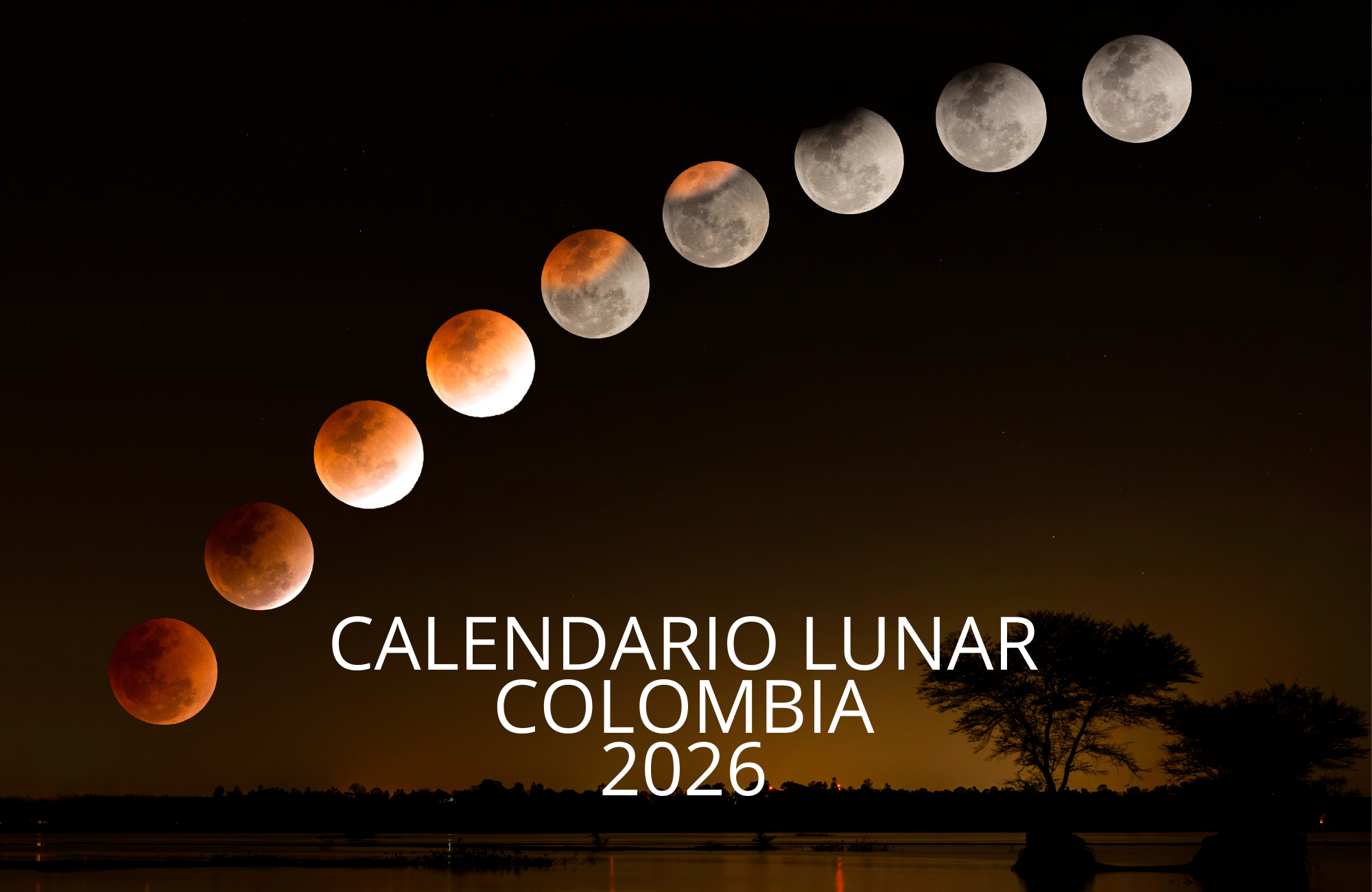 Calendario lunar 2026 para Colombia