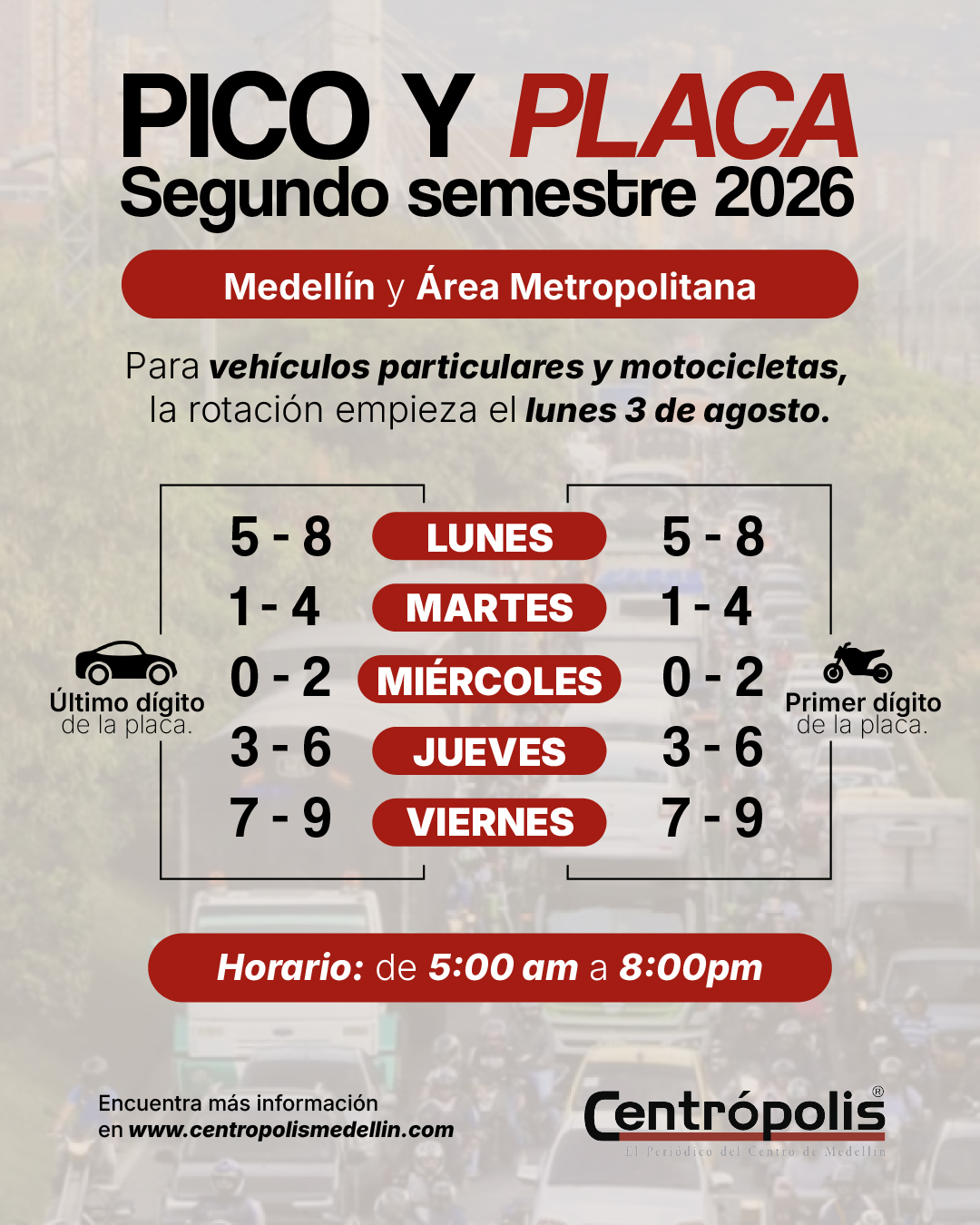 Pico y Placa Medellin Segundo Semestre 2026 Pico y Placa Medellín Segundo Semestre 2026